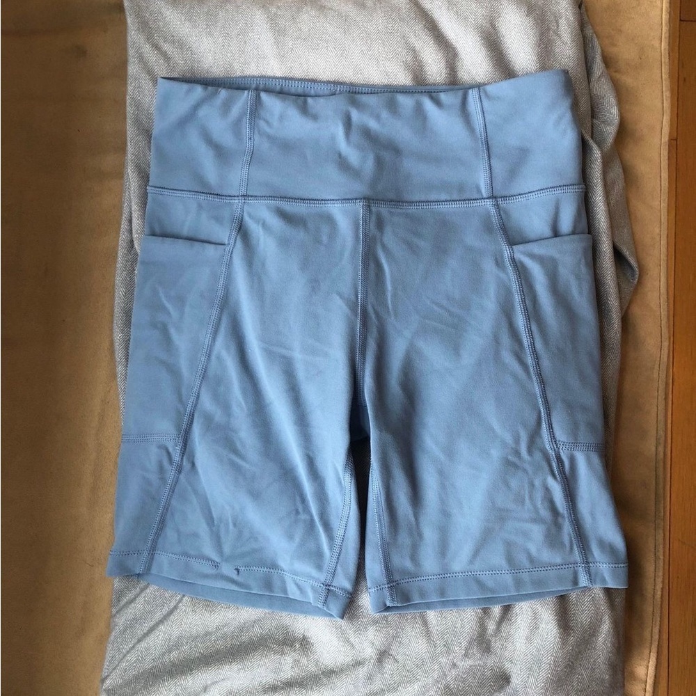 Athleta blue biker shorts